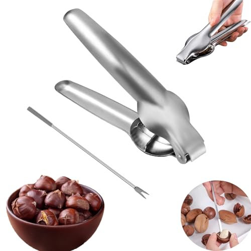 OUOQI Castagna Opener,Castagne Clip,Taglia Castagne,Multifunzione Taglio della Castagna,Pinza per Castagne,Castagne Utensili,Castagne Schiaccianoci in Acciaio Inox,per Castagne Utensili Cucina