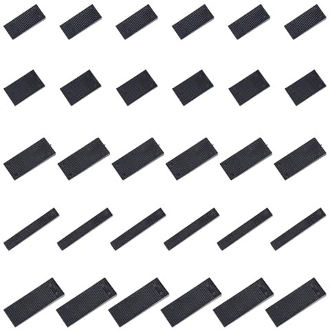 30-Pack Black Plastic Furniture Shims in 5 Sizes for Leveling - Heavy-Duty Wedges for Toilets, Doors, Windows, Sheds, and Tables - Easy to Snap and Cut-to-Fit