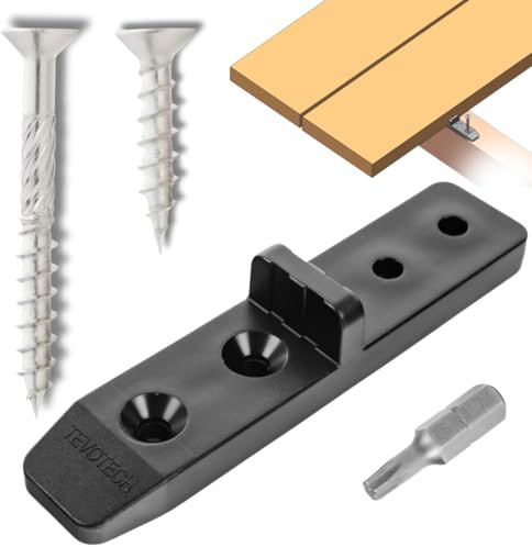 TEVOTECH Lot de 150 connecteurs de terrasse avec vis, pour fixation des lames de bois et de terrasse, invisibles avec vis en acier inoxydable, clips en plastique pour lames de terrasse