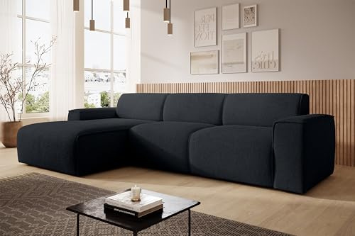 AXLIVING Couch Sofa L Form Didim mini Schwarz 310 cm breit, stilvoll L
