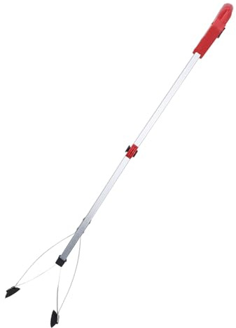 ZJchao Strumento di Raccolta dei Rifiuti, Strumento di Raccolta dei Rifiuti Raccoglitore di di dei di delle Foglie del Giardino (Manico Rosso)
