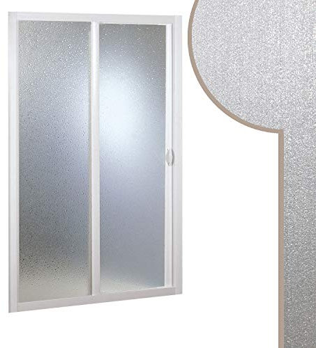 Forte: Parete doccia in PVC, Anticalcare, Riducibile, Resistente agli urti e ai raggi UV, Chiusura magnetica, Kit completo, 120L x 185H, Bianco