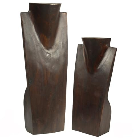 Oriental Galerie Schmuckhalter Schmuckständer Schmuck Ketten Halskette Büste Holz Kettenhalter Kettenständer, Größe:40 cm, Farbe:i1