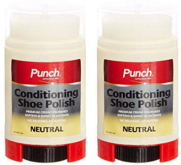 2 x 40ml Punch Conditioning Shoe Polish Neutral - Shines Smooth Leather instantly without buffing