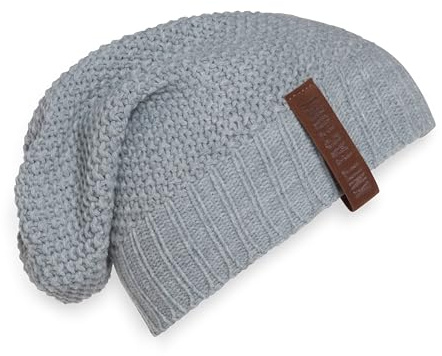 KNIT FACTORY - Coco Mütze - Strickmütze für Damen und Herren - Slouch Beanie - Wintermütze mit Wolle - Hochwertige Qualität - Grau