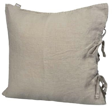 beties Leinen Kissenbezug ca. 80x80 cm 100% Leinen Stone-Washed Kopfkissenbezug mit Hotelverschluss (leinen-Taupe)