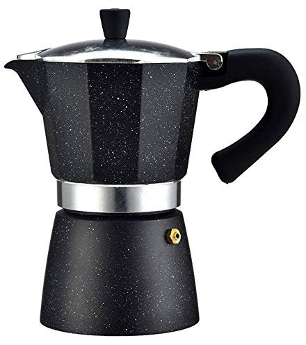 KUANDARMX Operazione Semplice Moka Latte Caffettiera Moka Espresso Cafeteira Caffettiera Pentola Caffettiera, per Home Office Caffettiera Regalo, Black