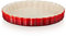 Le Creuset Heritage Fluted Flan Dish, Stoneware, 24 cm, 1.12 kg, Cerise, 71120240600001