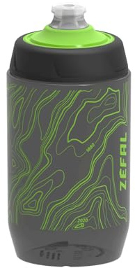ZEFAL Sense Pro 50 - Bidón de Bicicleta 500 ML Negra y Verde - Botella para Bici para Cualquier Tipo de Cuadro - Carretera, Montaña, Gravel, Enduro, Bicicleta electrica - Sin BPA