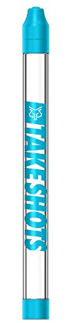 TakeShots Take - Shot Holder & Straw for Drinks & Chasers - Experience Shots On The Go - Fits All Standard Bottles, Glasses, & The Chase - 1oz (Electric Blue)