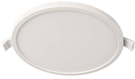 Deko-Light | LED-Panel Decken-Einbau-Leuchte Decken-Lampe weiß rund Ø 18cm 3000K warmweiß mit Netzgerät und Verbinder für Durchgangsverkabelung dimmbar | Alya