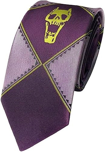 Corbata de seda para disfraz de cosplay extraña aventura Kira Yoshikage esqueleto, Como se muestra