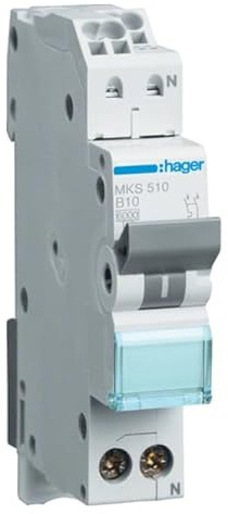 Hager MKS510 Leitungsschutzschalter 10A 1P+N 1-polig + N 6kA B-Charakteristik Quick Connect LS-Schalter