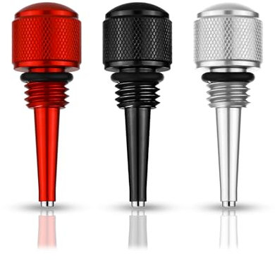 NQEUEPN 3 Stück 55201 Magnetischer Ölmessstab für Wechselrichter Generatoren, Aluminium Magnetischer Ölmessstab Ersatz mit Gummiringen Kompatibel mit Wen/Predator/Yamaha (Silber, Rot, Schwarz)