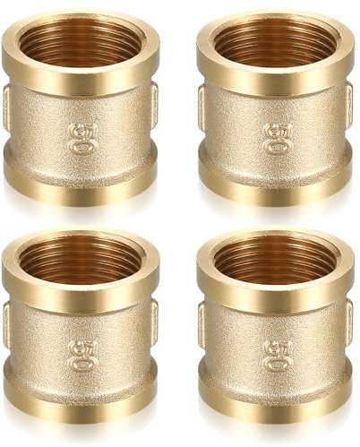 4 Pcs Manchon en Laiton 3/4 Pouce Filetage Femelle, Manchon Laiton Double Femelle 20/27, Connecteur Raccord 3/4 IG/IG, Raccord Fileté pour Chauffage Système Eau Potable