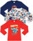 Hot Wheels Three Pack 100% Combed Cotton Long Sleeved T-Shirts Tops - 7-8 Years 128cm Multicoloured