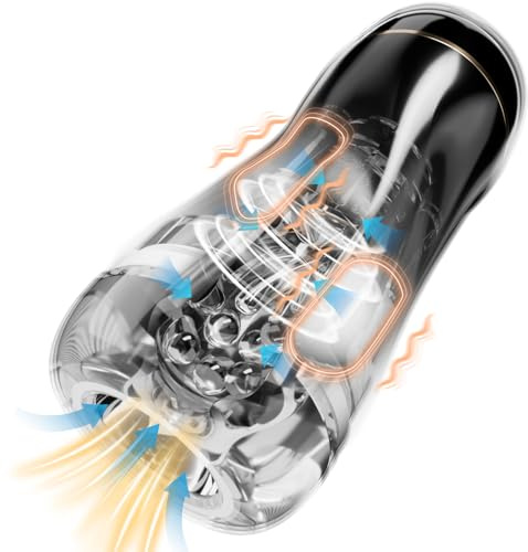 Másculîno con Rotación y Empuje Automático ，7 Modos de Rotación Telescópica y Vibración y Succión, Masturbador Hombre Juguetes Eróticos para Hombre Sexuales Vagina Masturbádores Masculino