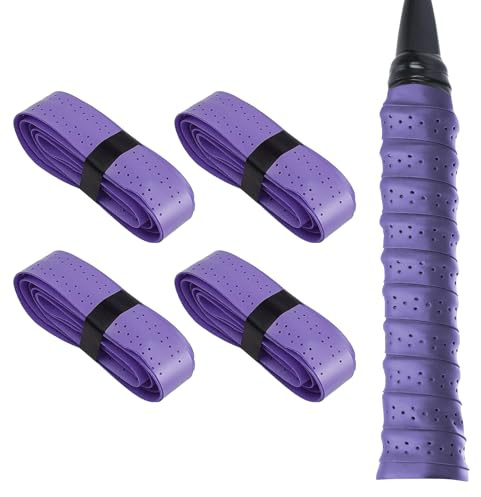 MEGAVOW 4 Stück Griffband Tennisschläger, Anti-Rutsch Tennis Griffband, Selbstklebend Badminton Griffband Badmintonschläger Griffbänder Tennis für Tennisschläger Badminton Squash Schläger