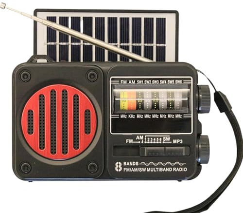 yakermur Radio A Manovella,Radio a Batteria | Torcia USB & Solare per Campeggio Escursionismo Sopravvivenza all'aperto e Emergenze