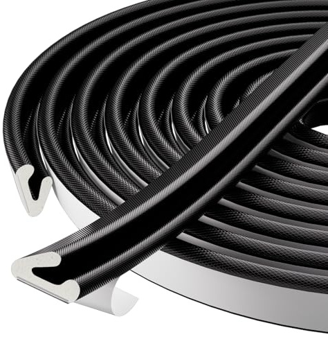 V-Shape Foam Draught Excluder for Doors Frame Small Gaps,Self Adhesive Weather Stripping Door Seal,Anti-Collision Door Soundproof and Insulation Strip-Blocks Light,Cold Air,Dust & Noise(6M,Black)