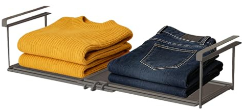 Cesta de estantería – Cesta inferior | Organizador de armario, cestas de almacenamiento de, para cocina, despensa, escritorio, estantería, armario, hogar, cocina, despensa