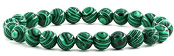 Ouubuuy Malachit Armband,8mm Heilsteine Armband, Edelstein Armband Damen, Stein Armband Damen,Armband Perlen Damen,Armband Damen Perlen