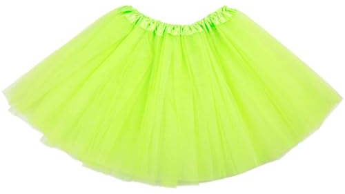 FUREINSTORE Falda de Tutú para Niñas, Falda de Tul para Ballet 3 Capas Elástica Disfraz de Princesa Carnaval 30cm de Largo Talla Única (Verde)
