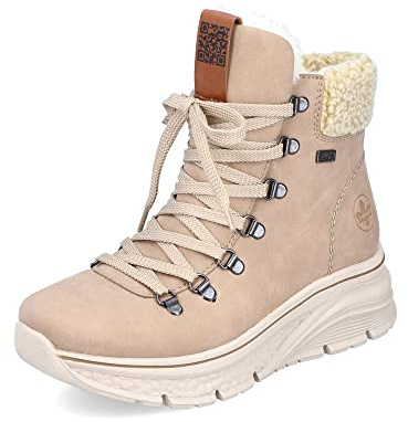 Rieker Femme Bottes 48034, Dame Bottes d'hiver,Semelle intérieure Amovible,Hydrofuge,riekerTEX,imperméable,fourré,Chaud,Marron (Braun / 20),41 EU / 7.5 UK