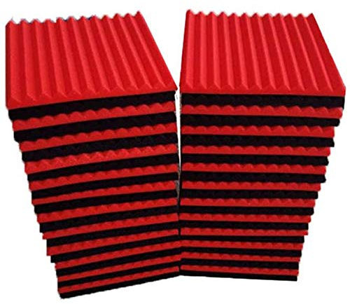 Ntcpefy Panel aislante acústico de 48 piezas panel acústico de espuma de estudio con cuña ignífuga e insonorizada, 2,5 x 30 x 30 cm