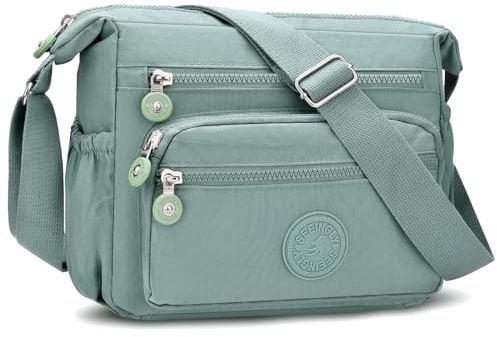 ONEKERUN Borsa Tracolla Donna Impermeabile Nylon Borsas Donna, Leggera Signora Crossbody Bag Multitasche Casual Moda Borsa Spalla con Tracolla Regolabile per Shopping Viaggio Uso Quotidiano