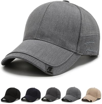 CheChury Men Baseball Cap Adjustable Plain Embroidery Trucker Cap Sports Casual Cap for UK Breathable Sun Hat for Women Unisex,Light Grey
