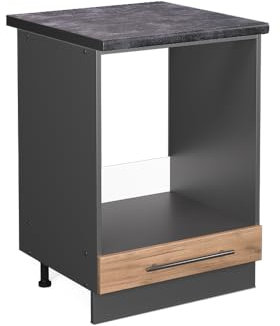 Vicco Herdumbauschrank Fame-Line, Goldkraft Eiche/Anthrazit, 60 cm, AP Anthrazit