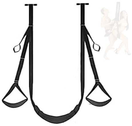 Altalena yoga aerea, altalena con cuscino monostrato nero, altalena yoga doppia