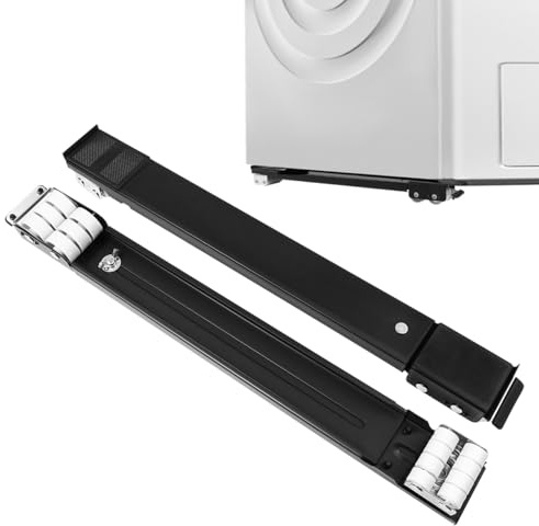 UKCOCO Adjustable Washing Machine Riser Base with Locking Universal Wheels Heavy-Duty Appliance Roller Stand for Washer Dryer Refrigerator 18-28 Inch Extendable