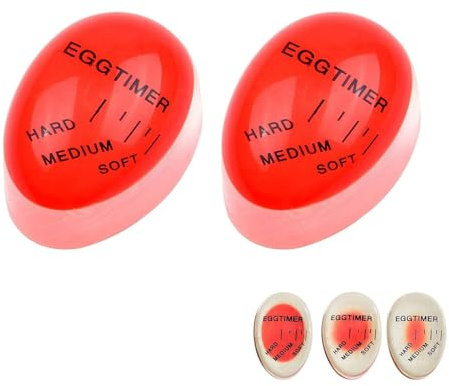 Yuannee Temporizador de Huevos,2 PCS Los Huevos Duros Temporizador con Pantalla Duro Mediano Blando Infinitamente Reutilizable Temporizador de Resina