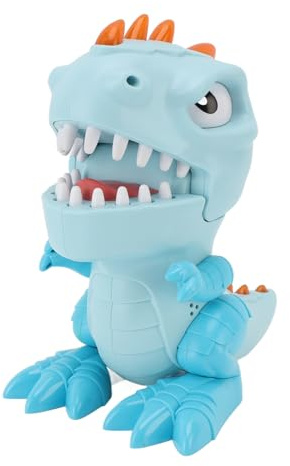 Jiawu Dinosaur Teeth Game Rolig Interaktiv Bitleksak för Barn, Realistiska Ljudeffekter för ångestlindring, Mjukt Plastmaterial - Lämplig för Barn över 3 år (Blå)