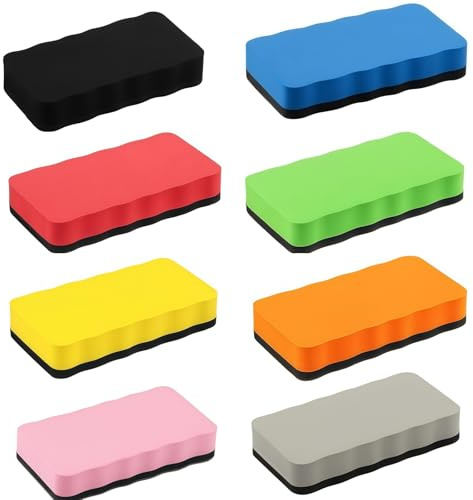 8PCS Mag/netic Whiteboard Eraser,White Board Erasers Mag/netic,Blackboard Eraser with Thick Felt Pad,Mag/netic Whiteboard Rubber,Magn/etic Blackboard Brushes,Office Use,Suitable for Long Lasting Use
