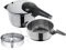 WMF Perfect Premium One Pot Schnellkochtopf Set Induktion 3-teilig, Dampfkochtopf 4,5l + 3l mit Einsatz-Set, Kochtopf groß, Cromargan Edelstahl, 2 Kochstufen, Drehknopf