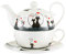 Rinama Jameson + Tailor Tea for one Set Katze schwarz-Weiss rot mit Herzen