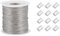 PH PandaHall 100m Filo Acciaio per Appendere Quadri 0.8mm Filo in Acciaio Inox Cavo Intrecciato con 30pz Manicotto a Crimpare per Cornice per Foto Lamp Tende Giardino