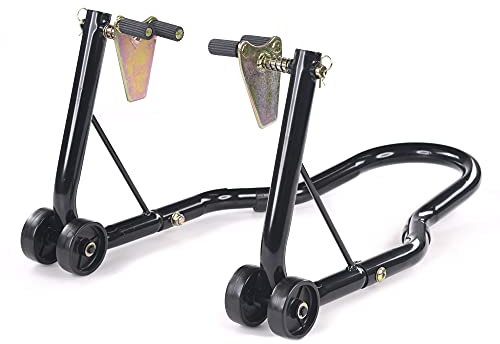 BikeTek Motorcycle Front Track Paddock Stand Black