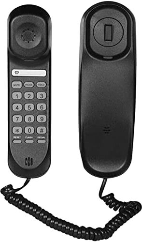 Telefono fisso con cavo, telefono domestico e ufficio, supporta numero di chiamata digitale, telefoni con filo, rosa (nero)