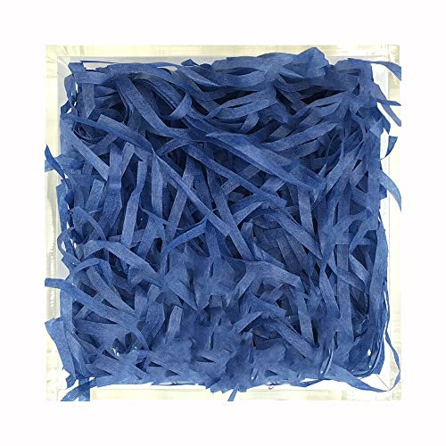 Jieddey Papier Füllmaterial für Geschenkbox,Geschreddertes Papier 100 G Ostergras Raffia Hamper Shreds SeidenPapier zum Verpackungen Füllen Körben Geschenken Blau