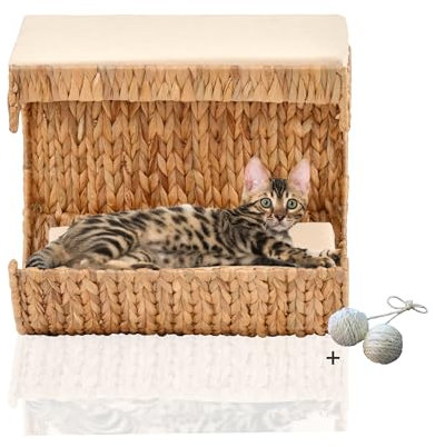Rohrschneider Katzen Liegemulde Cäsar | Kuschelhöhle für Kratzbaum | Katzen Liegemulde Katzen | Wandliege Katze | Hängematte Katzenzubehör