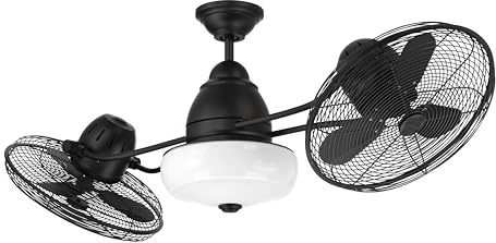 Craftmade Bellows II Indoor/Outdoor 48 Flat Black Finish Ceiling Fan with Light Kit (optional), Wall and Remote Included