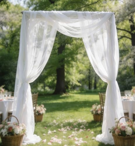 Tüllstoff weiß, 12m x 1.6m Weißer Tüll Netzstoff für Hochzeitsdeko & Nähen