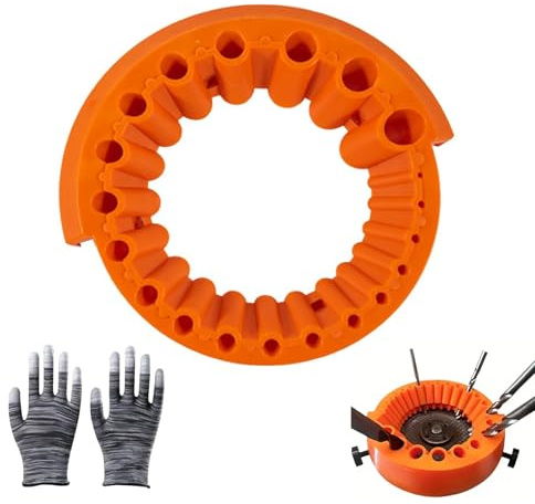 EUYKQNOI Afilador de Brocas, Nuevo Afilador Brocas Amoladora, Afilador de Broca Profesional, para Broca de 2-13 mm y Amoladora de 115/125 mm, con Guantes (Color Naranja)