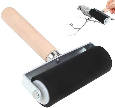 Rodillo de goma Herramienta Para Estampar Aplicar Tinta Y Pintar | Rodillos De Estampación Mango De Madera Para Grabado Impresión Papel Transferencia Y Pintado