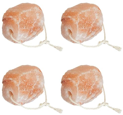 Kaloriko Lot de 4 pierres à lécher en sel rose - 9,5 kg - Pierre naturelle - Source minérale pour animaux de ferme - Durable - Décoration pour écurie - Intérieur et extérieur - Alimentation en