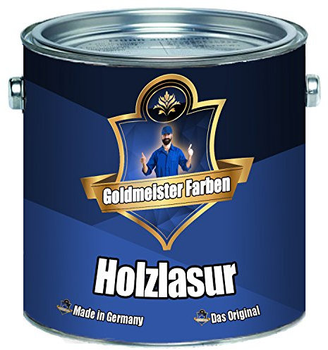 Goldmeister Farben Holzlasur meisterhafte Lasur in 12 verschiedenen Farbtönen Holzöl für Pflege von Holz (1 L, Silbergrau)